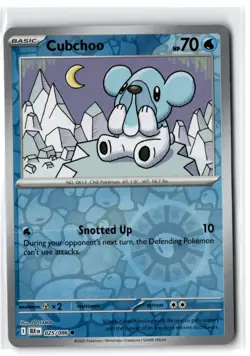 2025 Scarlet and Violet Series - Black Bolt Cubchoo #25 Common Reverse Holo - Image 1