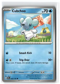 2023 Scarlet & Violet Series - Obsidian Flames Cubchoo #53 Common - Image 1