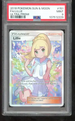 PSA 9 Pokemon TCG 2018 Sun & Moon Lillie Full Art 151 - Image 1
