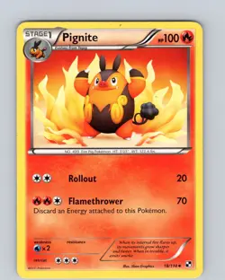 Pokemon TCG Pignite Black and White Base Set 18/114 Regular Uncommon Card MP-LP - Image 1