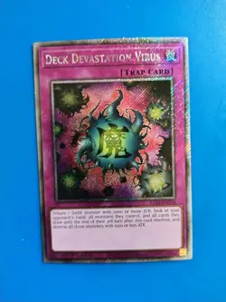 NM Yugioh Deck Devastation Virus RA03-EN150 Platinum Secret Rare 1st Edition - Image 1