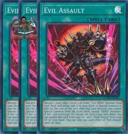 Yugioh! 3x Evil Assault SUDA-EN052 Super Rare 1st Ed NM - Image 1
