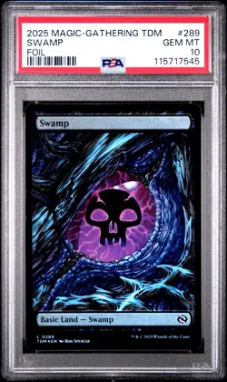 PSA 10 Magic: The Gathering - Dragonstorm - Swamp 0289 Foil Dragon's Eye Land - Image 1