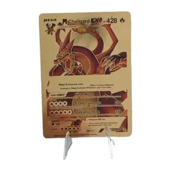 Pokemon Mega M Charizard EX 428hp Gold Foil Fan Art Collector Card - Image 1
