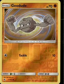 Pokemon Geodude 33/68 Hidden Fates Reverse Holo Common 2 Card Lot - Image 1