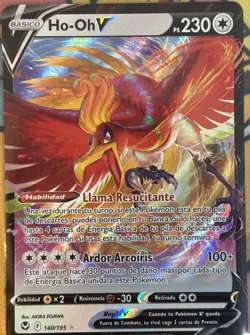 Ho-Oh V 140/195 Ultra Rare Silver Tempest Pokemon Card Mint SPANISH - Image 1