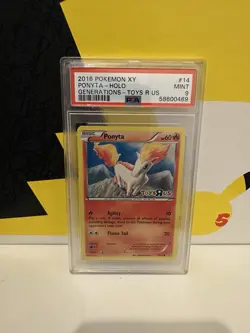 Pokemon TCG Ponyta Toys R Us Generations English Card 14/83 PSA 9 - Image 1