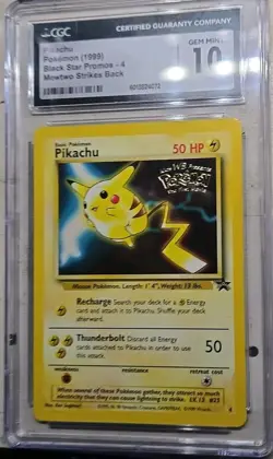 1999 Pikachu Black Star Promo #4 Pokemon Card Mewtwo Strikes Back CGC 10 - Image 2