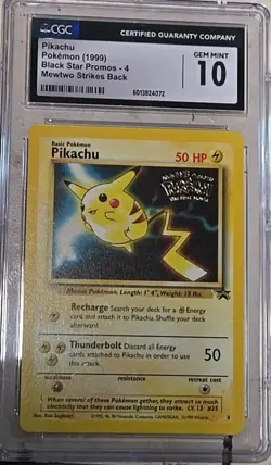 1999 Pikachu Black Star Promo #4 Pokemon Card Mewtwo Strikes Back CGC 10 - Image 3