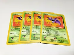 Set Of 4 Fossil Set Zubat LP Pokemon Card 57/62 4x x4 Deck Building - Image 1