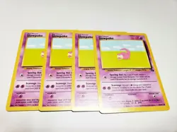 Set Of 4 Fossil Set Slowpoke LP Pokemon Card 55/62 4x x4 Deck Building - Image 1
