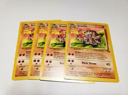 Set Of 4 Fossil Set Graveler LP Pokemon Card 37/62 4x x4 Deck Building - Image 1