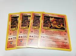 Set Of 4 Fossil Set Magmar LP Pokemon Card 39/62 4x x4 Deck Building - Image 1