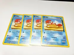 Set Of 4 Fossil Set Krabby LP Pokemon Card 51/62 4x x4 Deck Building - Image 1