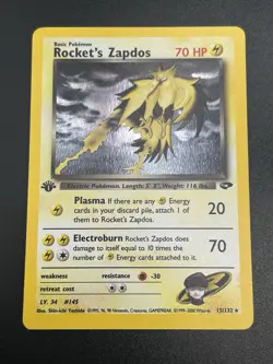ROCKET’S ZAPDOS Pokemon Card - WOTC - 1st Edition - Gym Challenge 15/132 NM (A) - Image 3