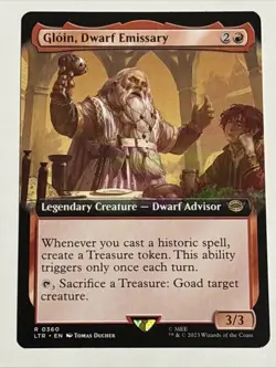 MTG Lord of the Rings Gloin, Dwarf Emissary Extended Art 0360 NM Rare - Image 1