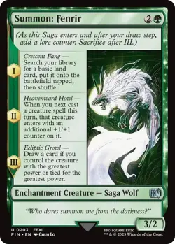 NM Foil Summon: Fenrir, MTG, Final Fantasy, Magic the Gathering, 203 - Image 1