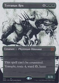 Tyrranax Rex 314 Mythic Borderless Non Foil All Will Be One MTG NM - Image 1