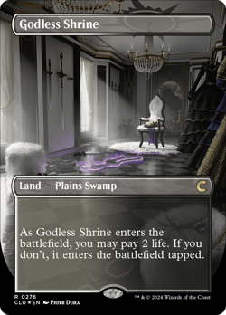 Godless Shrine (Borderless) [Ravnica: Clue Edition] Magic MTG - Image 1
