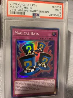 2023 YU-GI-OH! PSV MAGICAL HATS 25TH ANNIVERSARY EDITION - HOLO RARE Psa 9 - Image 1