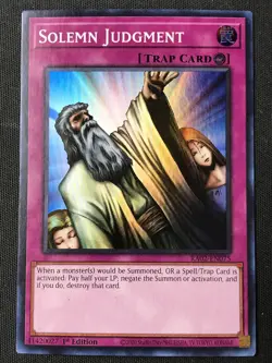 Yu-Gi-Oh TCG #RA02-EN075 Solemn Judgment 1st Edition Super Rare LP - Image 1