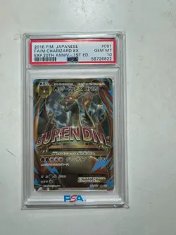 2016 Pokemon Japanese M Charizard EX Card 091/087 CP6 20th 1st Edition PSA10 - Image 1
