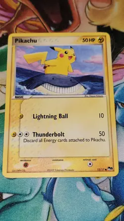Pikachu POP Series 5 12/17 Pikachu Riding Wailmer Non Holo Pokemon Card NM - Image 1