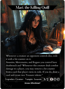 Mari, the Killing Quill - Full Art Altered Art Custom Proxy Cards - Image 1