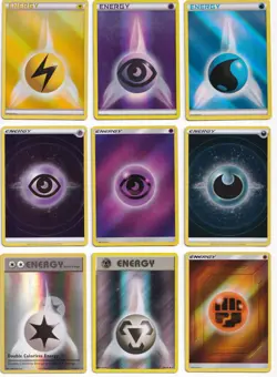 Reverse Energy Pokemon Card Collection Set of 9 English Cards - Image 1