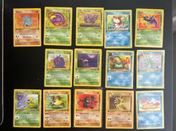 14 1st Edition Pokemon Cards WOTC And 2 Shadowless Base Set Cards Machop Digglet - Image 1