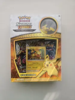 Pokemon Trading Card Game Shining Legends Pikachu Pin Collection Box 2017 - NEW - Image 1