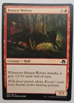 MTG Magic The Gathering Card Brazen Wolves Creature Wolf Red Eldritch Moon 2016 - Image 1