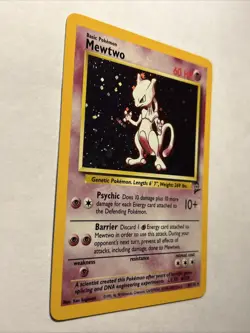 2000 Pokemon TCG MEWTWO 10/130 Base Set 2 Holo Rare Card Vintage WOTC NEAR MINT - Image 4