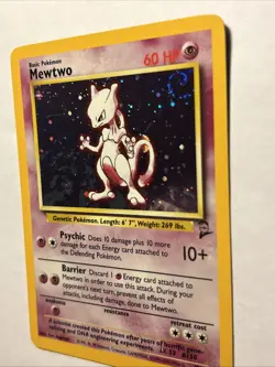 2000 Pokemon TCG MEWTWO 10/130 Base Set 2 Holo Rare Card Vintage WOTC NEAR MINT - Image 5