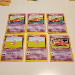 6 Slowpoke POKEMON cards - 3 1st Edition 67/82, One 73/111, Two 55/62. #9 - Image 1
