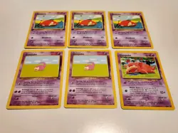 6 Slowpoke POKEMON cards - 3 1st Edition 67/82, One 73/111, Two 55/62. #9 - Image 2