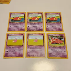6 Slowpoke POKEMON cards - 3 1st Edition 67/82, One 73/111, Two 55/62. #9 - Image 3