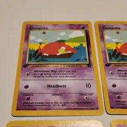 6 Slowpoke POKEMON cards - 3 1st Edition 67/82, One 73/111, Two 55/62. #9 - Image 4