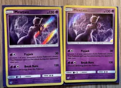 2x Pokemon Mewtwo TCG Detective Pikachu Holo Card 12/18 - Image 1