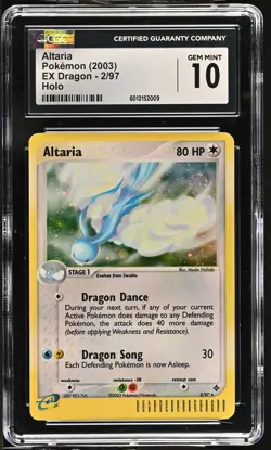 CGC 10 GEM MINT Altaria 2003 EX Dragon 2/97 Holo SWIRL Pokemon Card psa - Image 1
