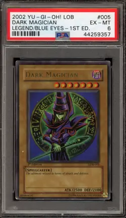 Yu-Gi-Oh! Dark Magician Legend of Blue Eyes 1st Edition Ultra Rare LOB-005 PSA 6 - Image 1