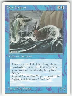 Magic The Gathering MTG Fourth Edition Sea Serpent - Image 1