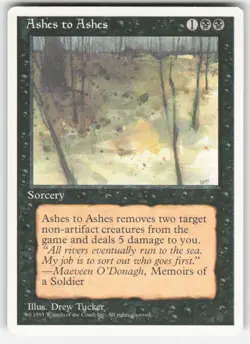 Magic The Gathering MTG Fourth Edition Ashes to Ashes - Image 1