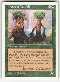 Magic The Gathering MTG Fifth Edition Ironroot Treefolk - Image 1