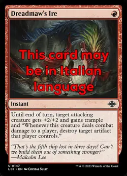 MTG 2x DREADMAW's IRE EXC - IRA DELLA FAUCE DEL TERRORE 147 - LCI - MAGIC - Image 1