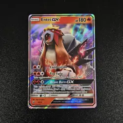Pokemon Entei GX TCG Full Art Holo Card 10/73 Shining Legends - Image 1