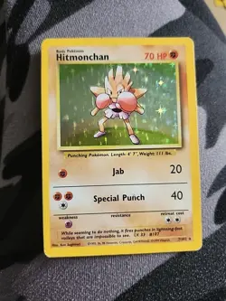 Pokemon TCG Hitmonchan Base Set, Holo Card 007/102 - Image 1