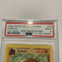 Kabuto PSA 9 (1999, Pokemon Fossil, English, Top Deck Wizards Stamp Promo) Rare! - Image 2