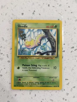 Pokemon TCG Weedle Base Set 69/102 Regular Unlimited Common LP - Image 1