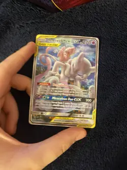 Pokemon Mewtwo and Mew GX TCG Sun & Moon Holo Promo Card - Image 1